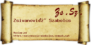 Zsivanović Szabolcs névjegykártya