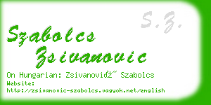 szabolcs zsivanovic business card